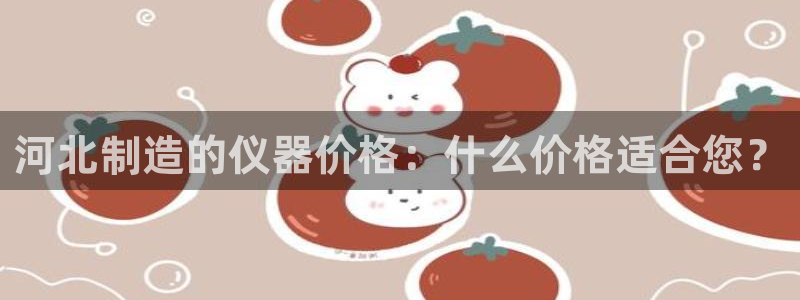 焦点娱乐门徒平台在哪找：河北制造的仪器价格：什么价格适合您？