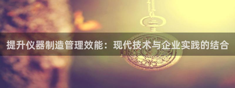 门徒娱乐主管名字叫什么：提升仪器制造管理效能：现代技术与企业