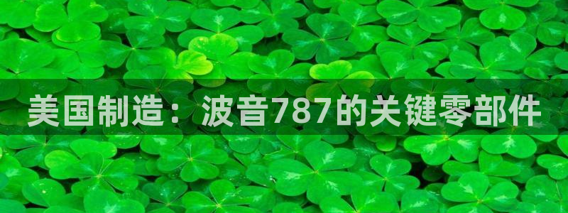 门徒娱乐平台是正规的吗：美国制造：波音787的关键零部件