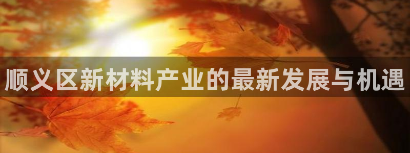 门徒娱乐网站有哪些软件：顺义区新材料产业的最新发展与机遇