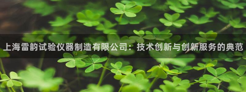 门徒娱乐看57734：上海雷韵试验仪器制造有限公司：技术创新