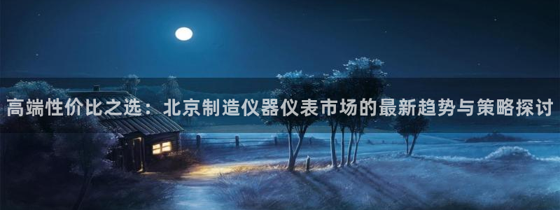 门徒娱乐登录中心官网：高端性价比之选：北京制造仪器仪表市场的
